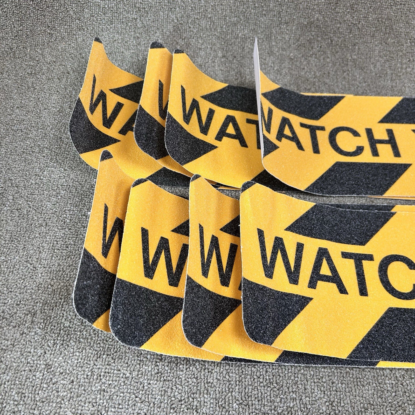 8 Pk 6&Prime; x 24&Prime; Watch Your Step Floor Tape Anti Slip Warning Sign Adhesive Sticker