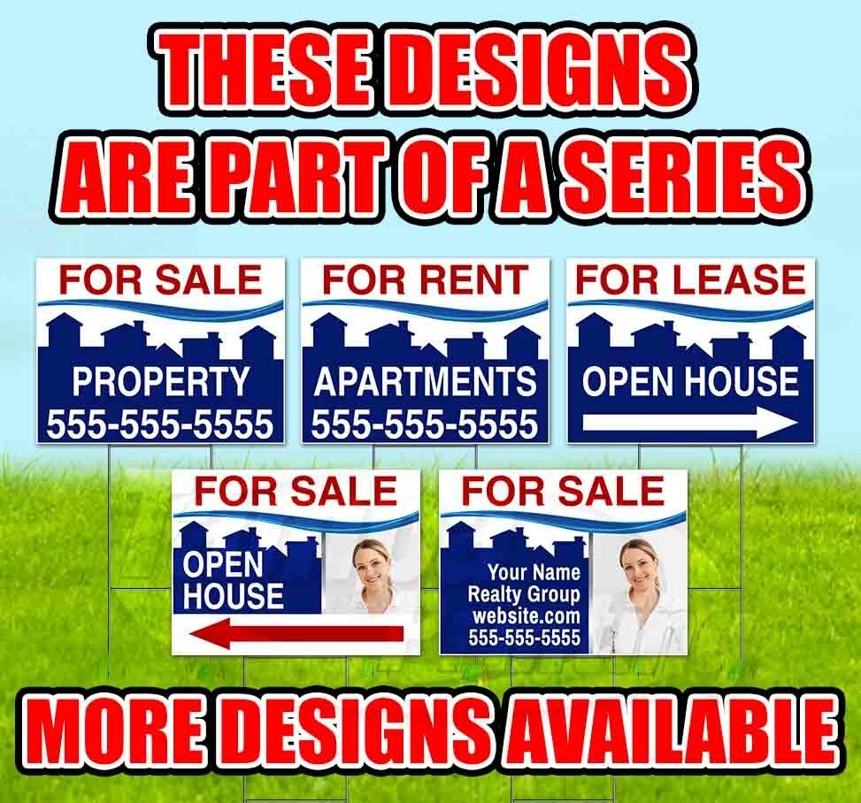 OPEN HOUSE FOR SALE CUSTOM 18×24 Yard Sign WITH STAKE Bandit REALTOR REAL ESTATE