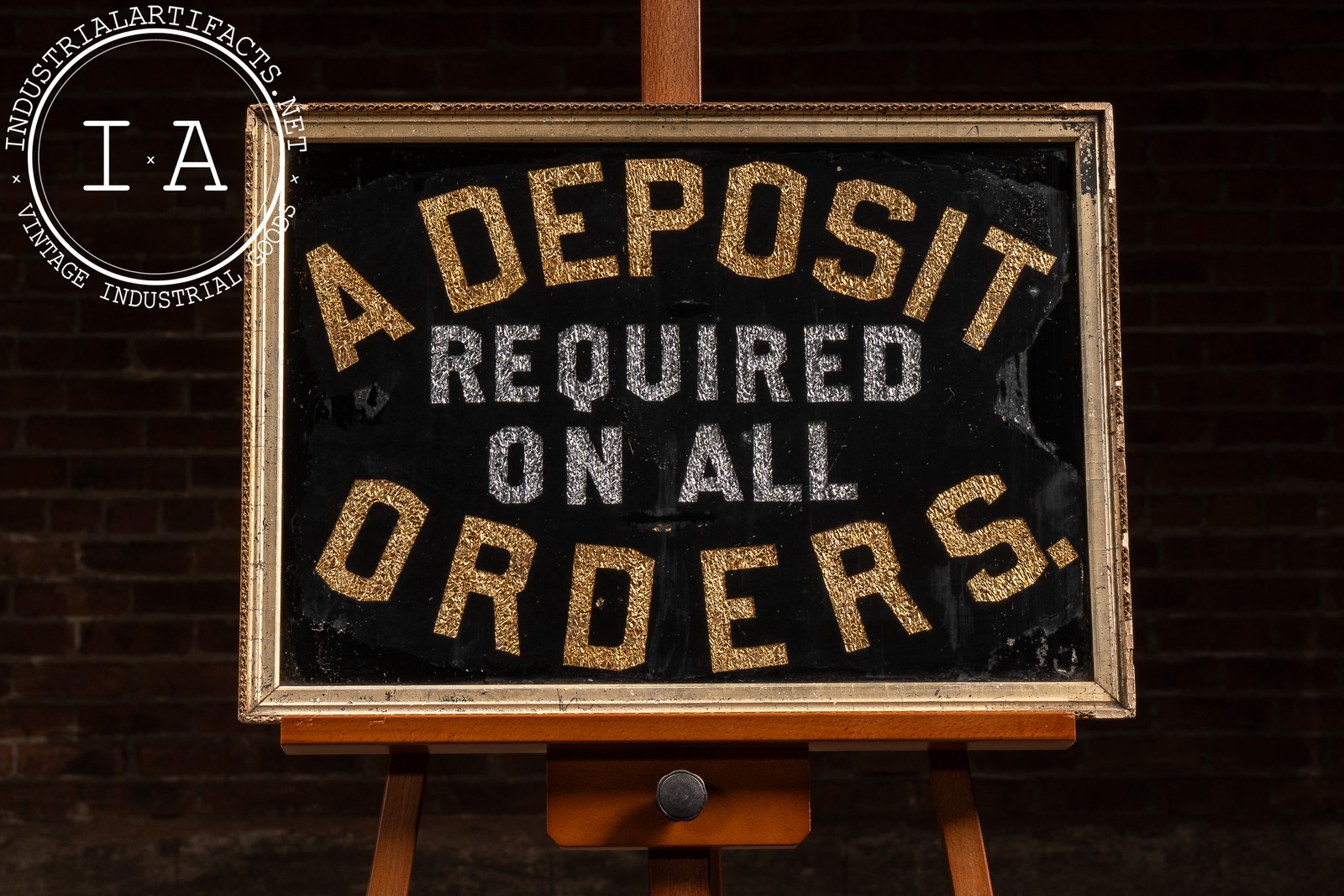 Antique ROG « Deposit » Foil Trade Sign