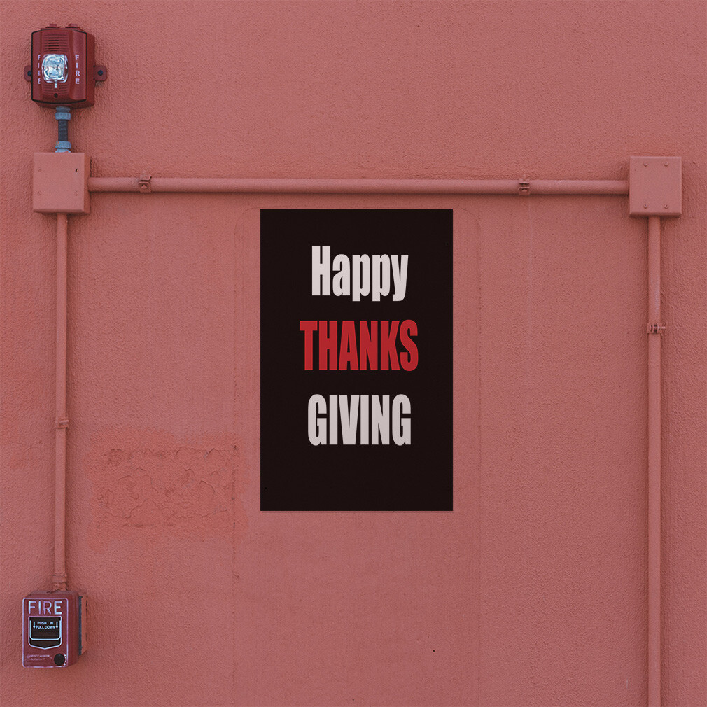Door Decals Vertical Vinyl Stickers Multiple Sizes Happy Thankgiving Turkey Day