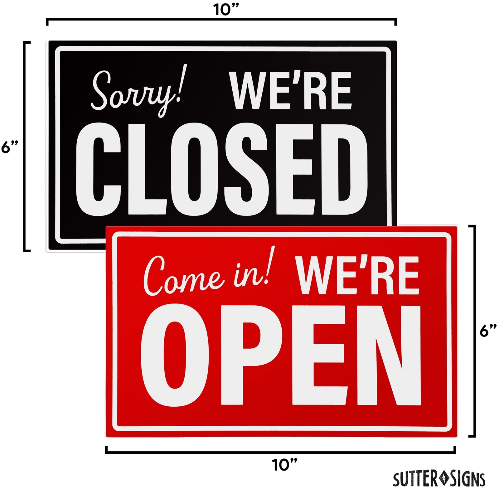 Open Closed Sign for Business, 10&Prime; x 6&Prime; Double Sided Plastic Sign with Twine,…