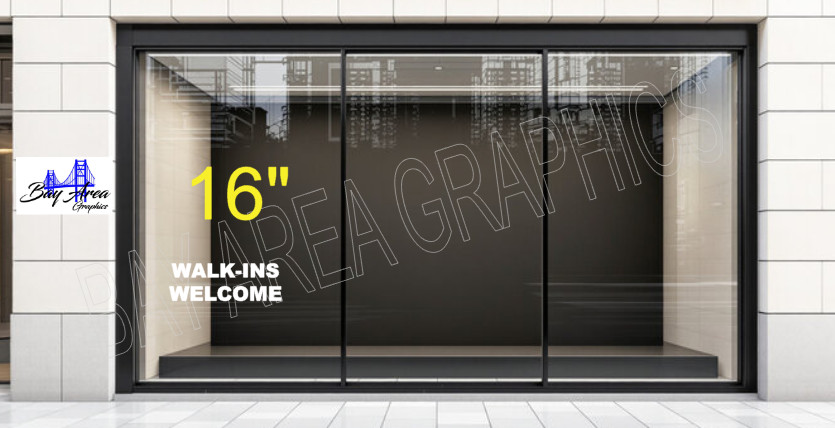 WALK-INS WELCOME Text Vinyl Lettering Storefront Window Decal Business Sign