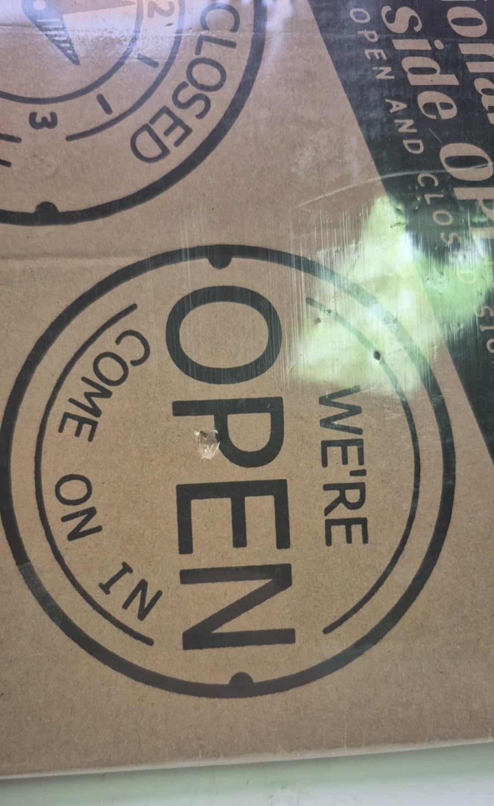 • OPEN CLOSED Sign / WILL RETURN • CLOCK : Business Hours —Hanging 2-Sided (B19)