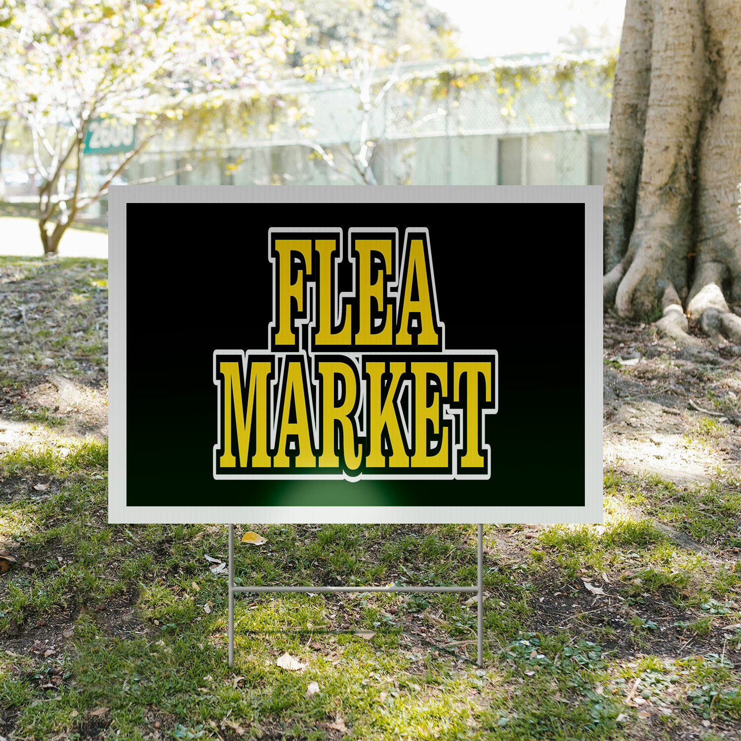 Flea Market Yard Sign Local Vendors, Great Bargains, Event Promotions