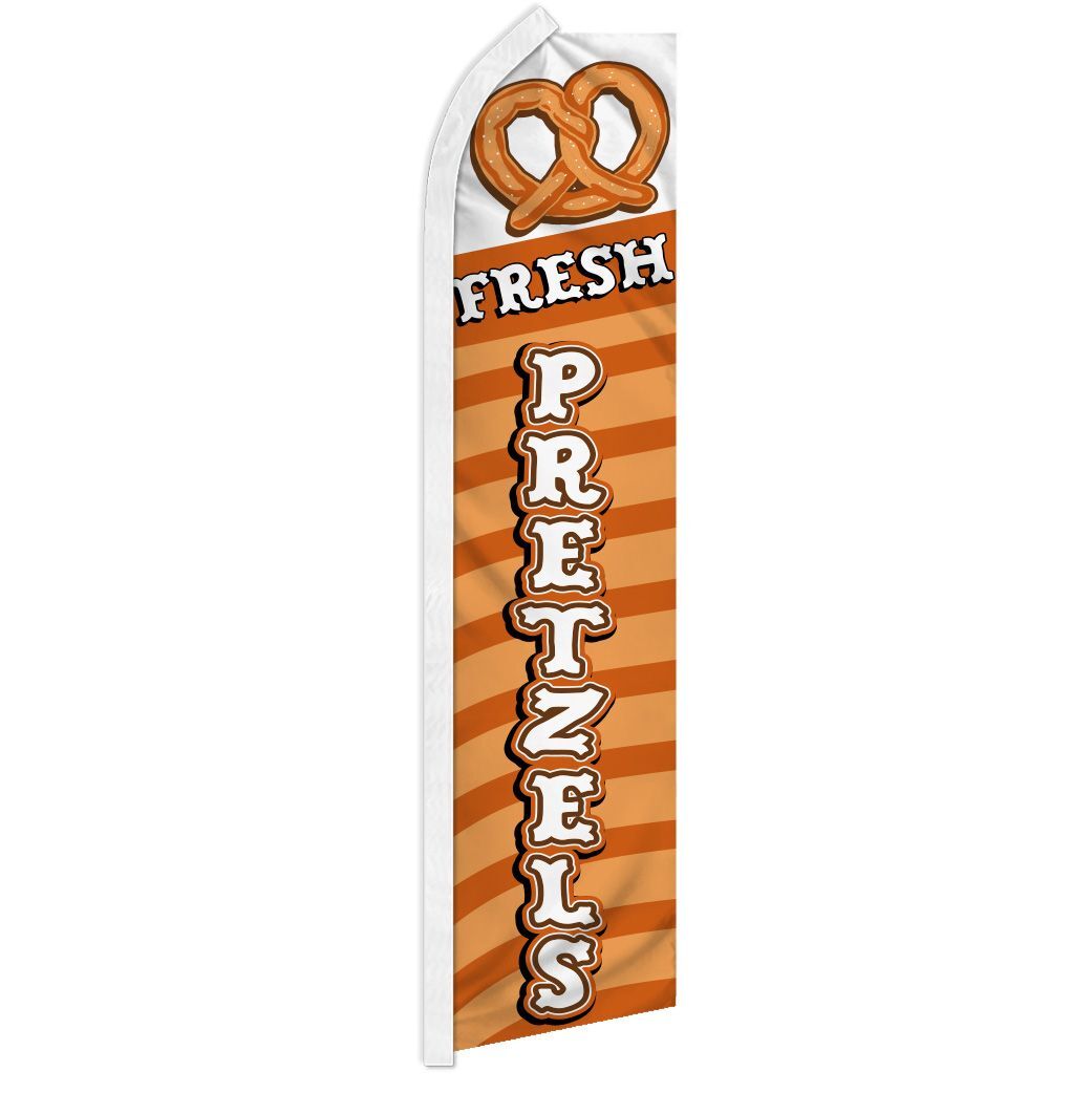 « FRESH PRETZELS » advertising super flag swooper banner business food concession