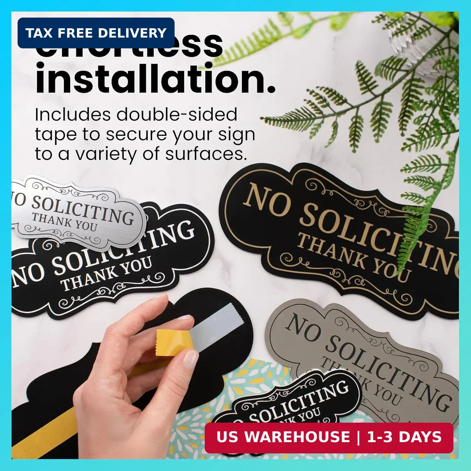 ExcelMark Premium No Soliciting Sign for House – Made in the USA (Small – 2&Prime;x 5&Prime;