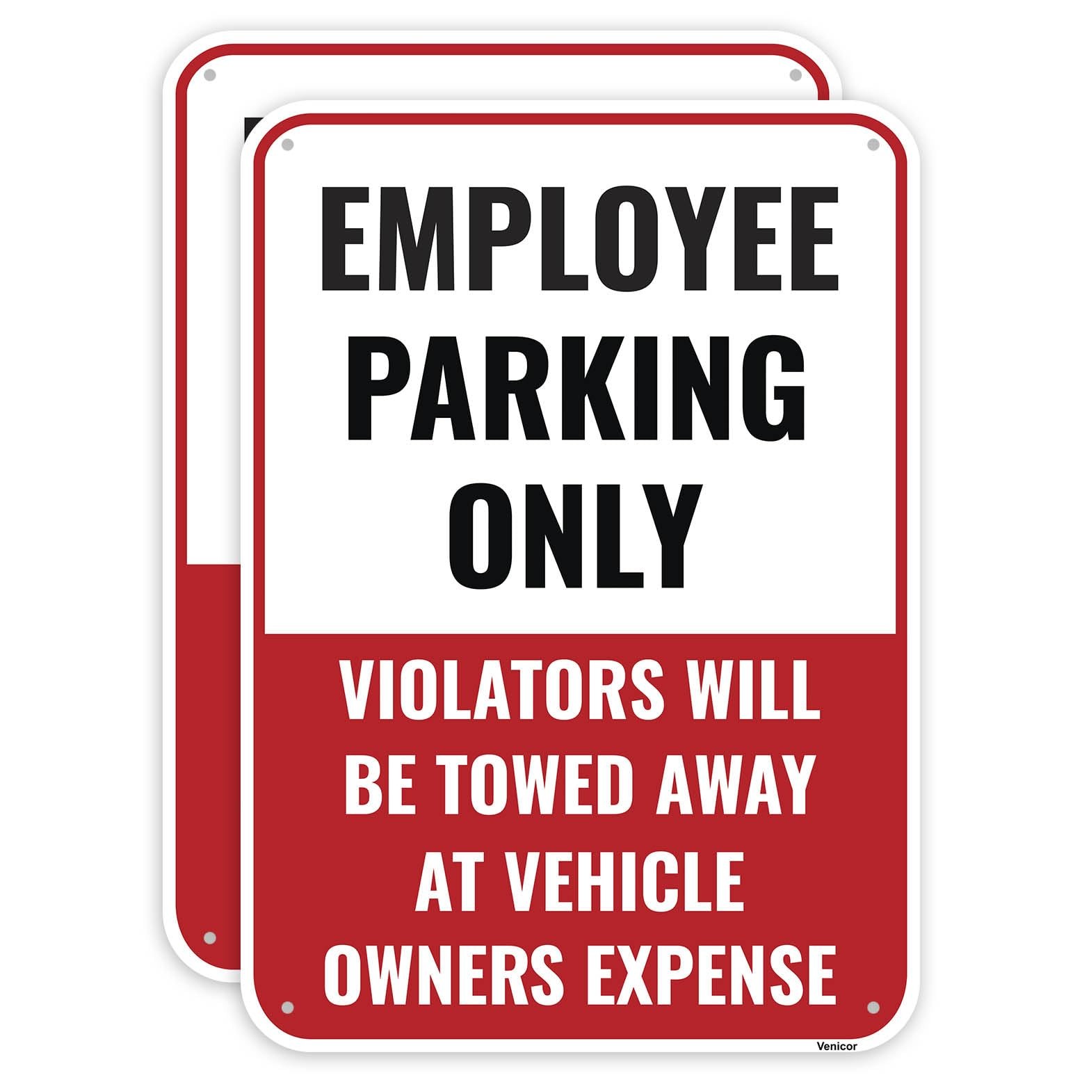2 PCS Employee Parking Sign 14×10 Inch Aluminum Staff Parking Only Metal Signs