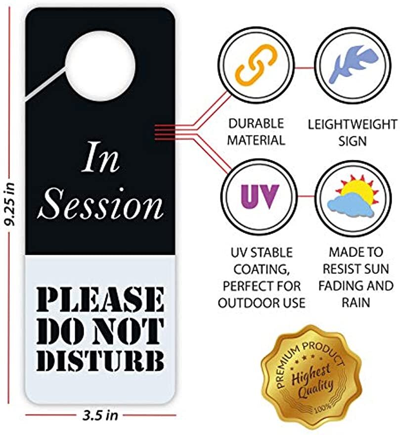 Business Design Do Not Disturb Sign – in Session, 2 Pack, Double Sided