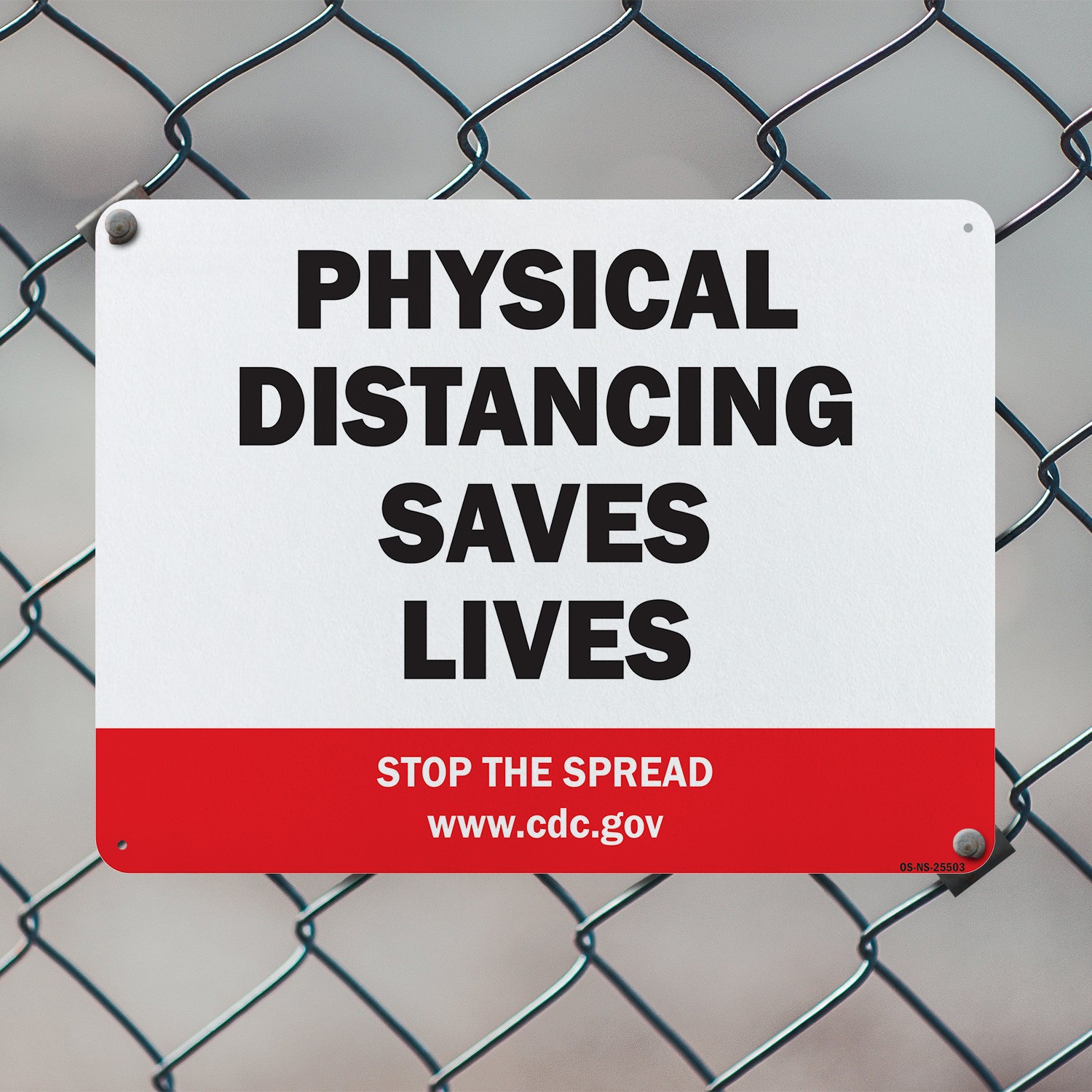 Physical Distancing Saves Lives Public Safety Sign Metal, Decal – 5 or 10 Pack