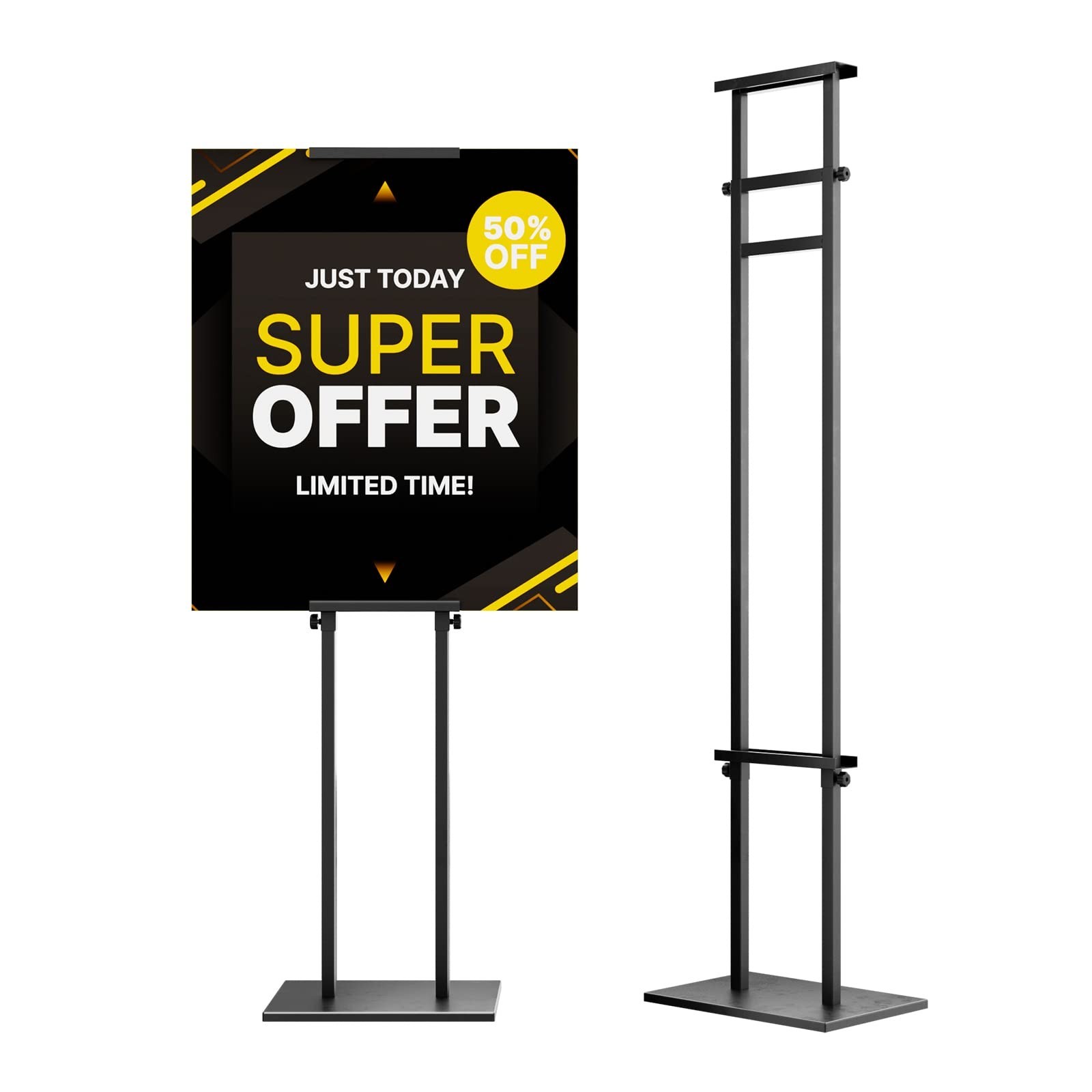 WHAUU Display Stand Sign Holder,Heavy Duty Adjustable Pedestal Sign Stand Up …