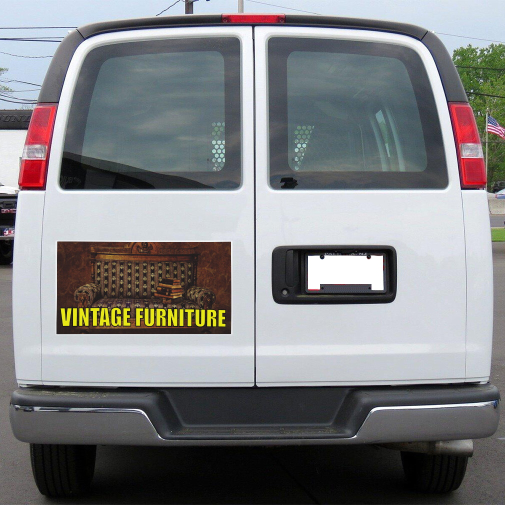 Car Magnet Set of 2 Vintage Furniture Advertising Printing Industrial Sign