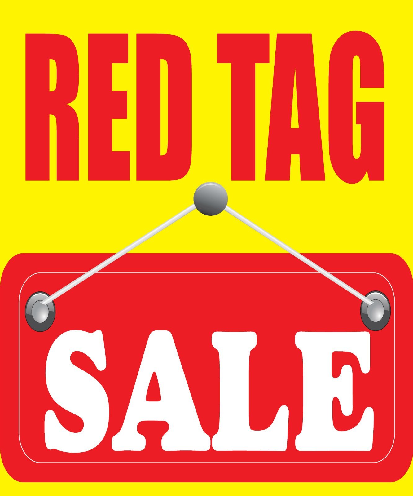 Red Tag Sale | Retail Window Display Sign | 20&Prime;W x 24&Prime;H