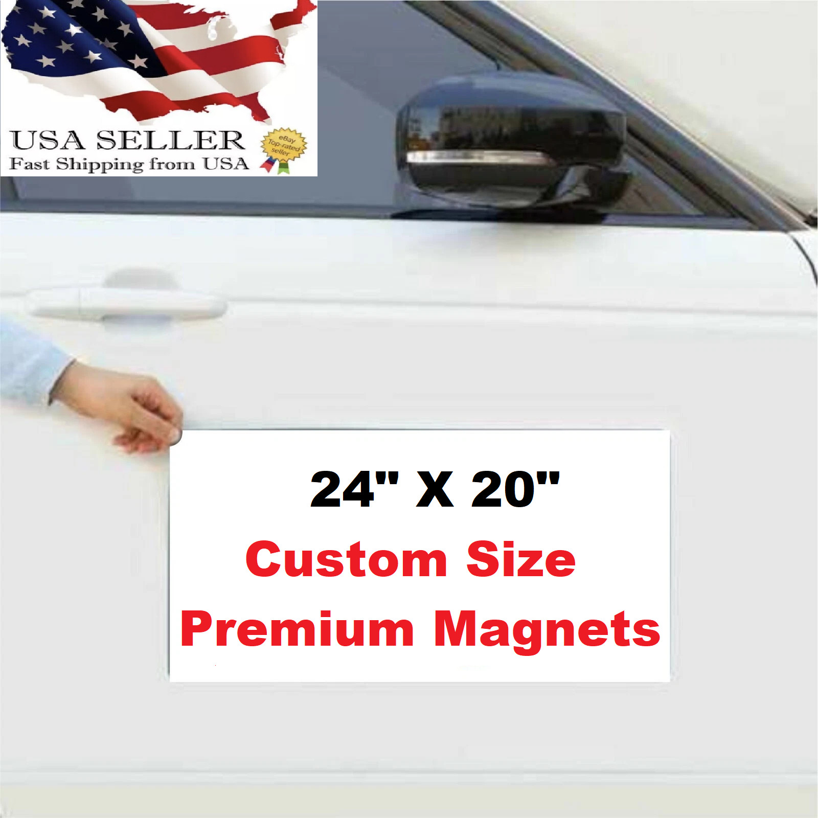 Blank WHITE Vehicle Magnetic Xlarge 20&Prime;x24&Prime; Sign Car Truck Van SUV Business Logo