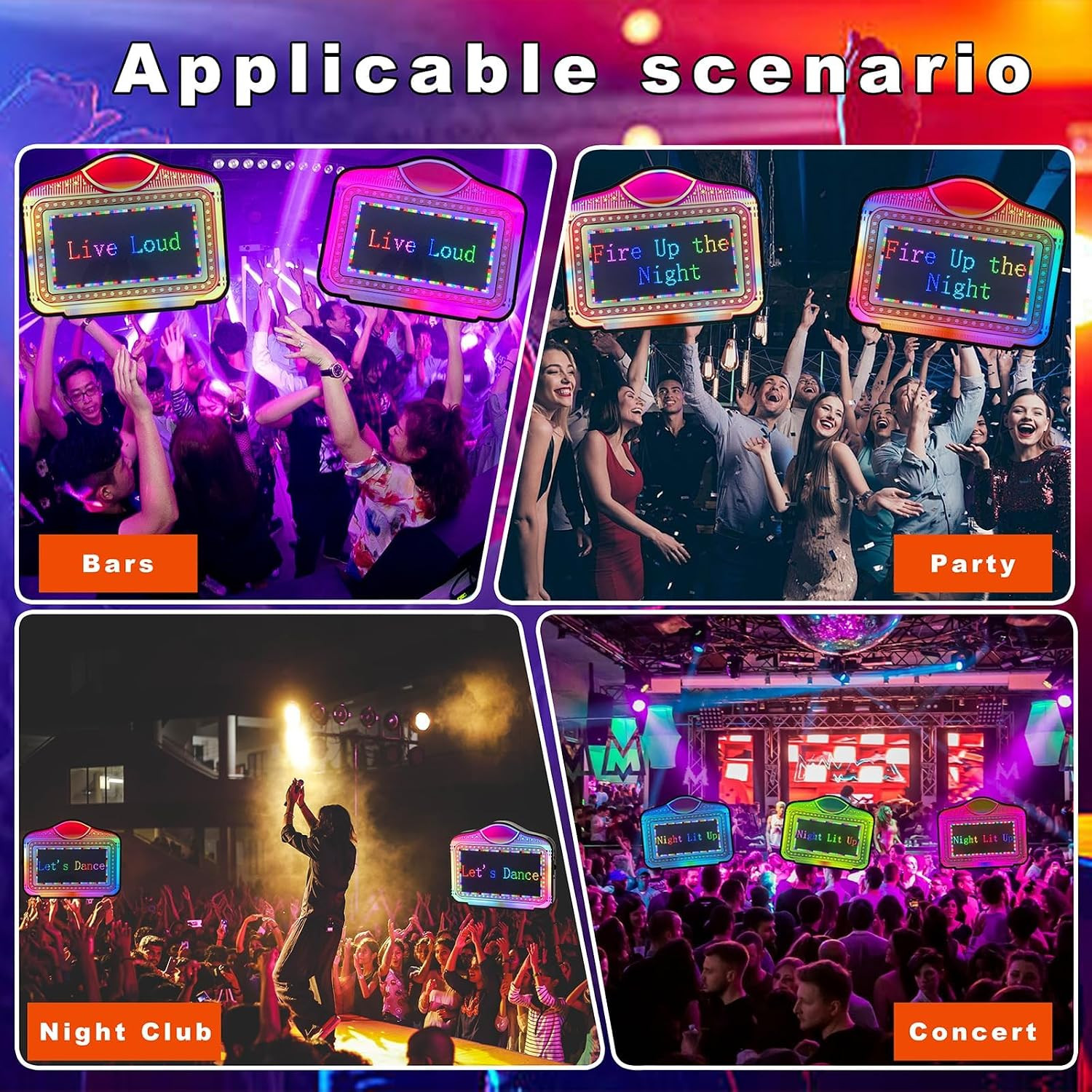 LED Bottle Presenter, Handheld Bottle Service Sign, Programmable RGB Message Lig