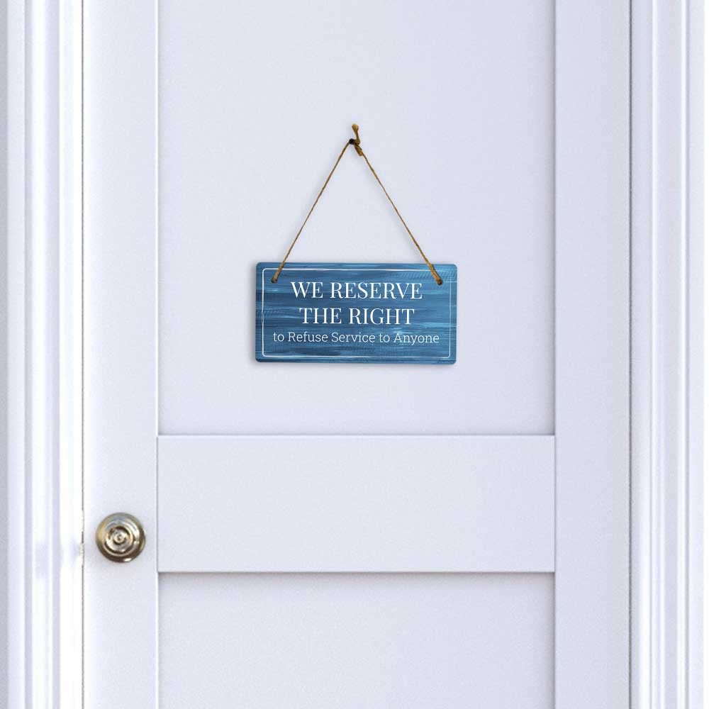 Security & Surveillance | Rustic Dark Blue Wood 5 x 10&Prime; Hanging Signs