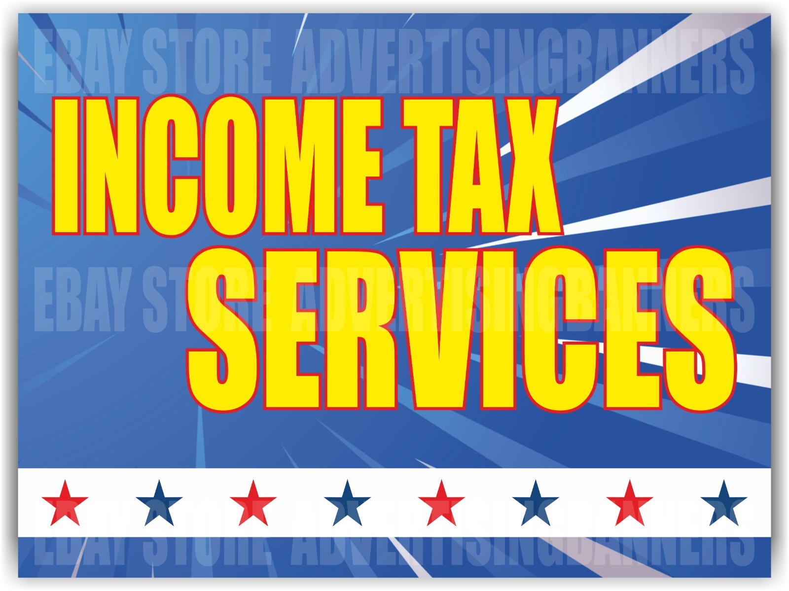 INCOME TAX SERVICES Yard Sign with H-Stakes EXPRESS RETURN REFUND HELP CASH
