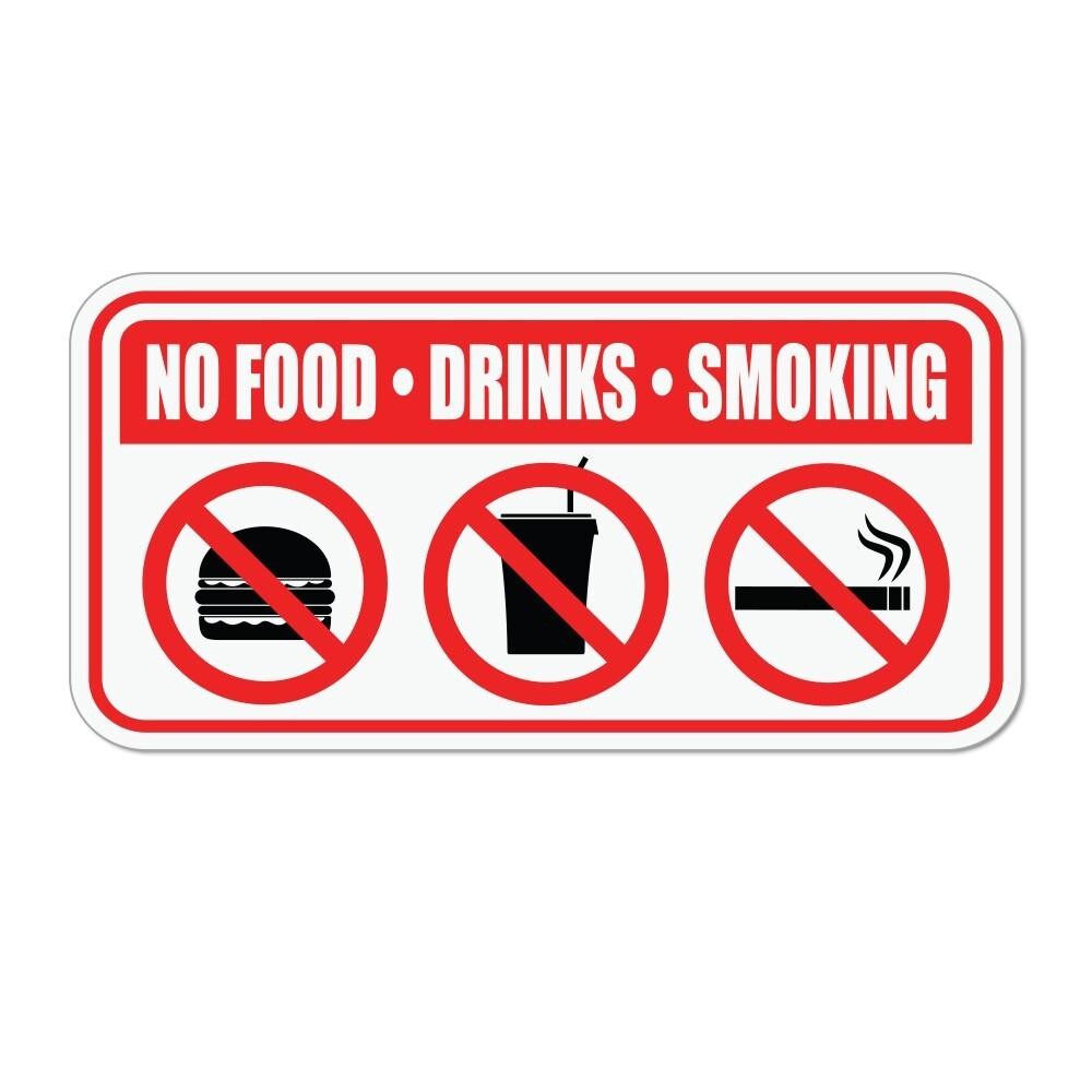 2x No smoking drinking eating sticker vehicle bus van food window 3M vinyl decal