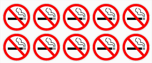 20 – NO SMOKING stickers | clear | 1.5&Prime; dia | outdoor durable business signs