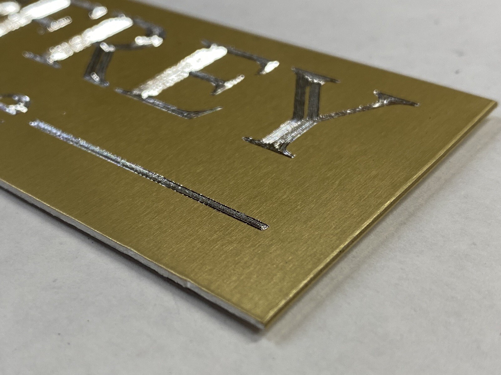 Engraved 8×2 Custom Name Plate Office Wall Door Desk Gold Metal Sign Plaque