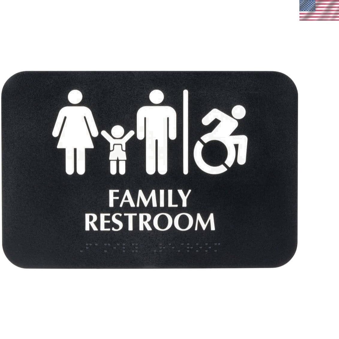 Professional 9×6&Prime; Braille Restroom Sign, ADA Standard for Business Accessibility