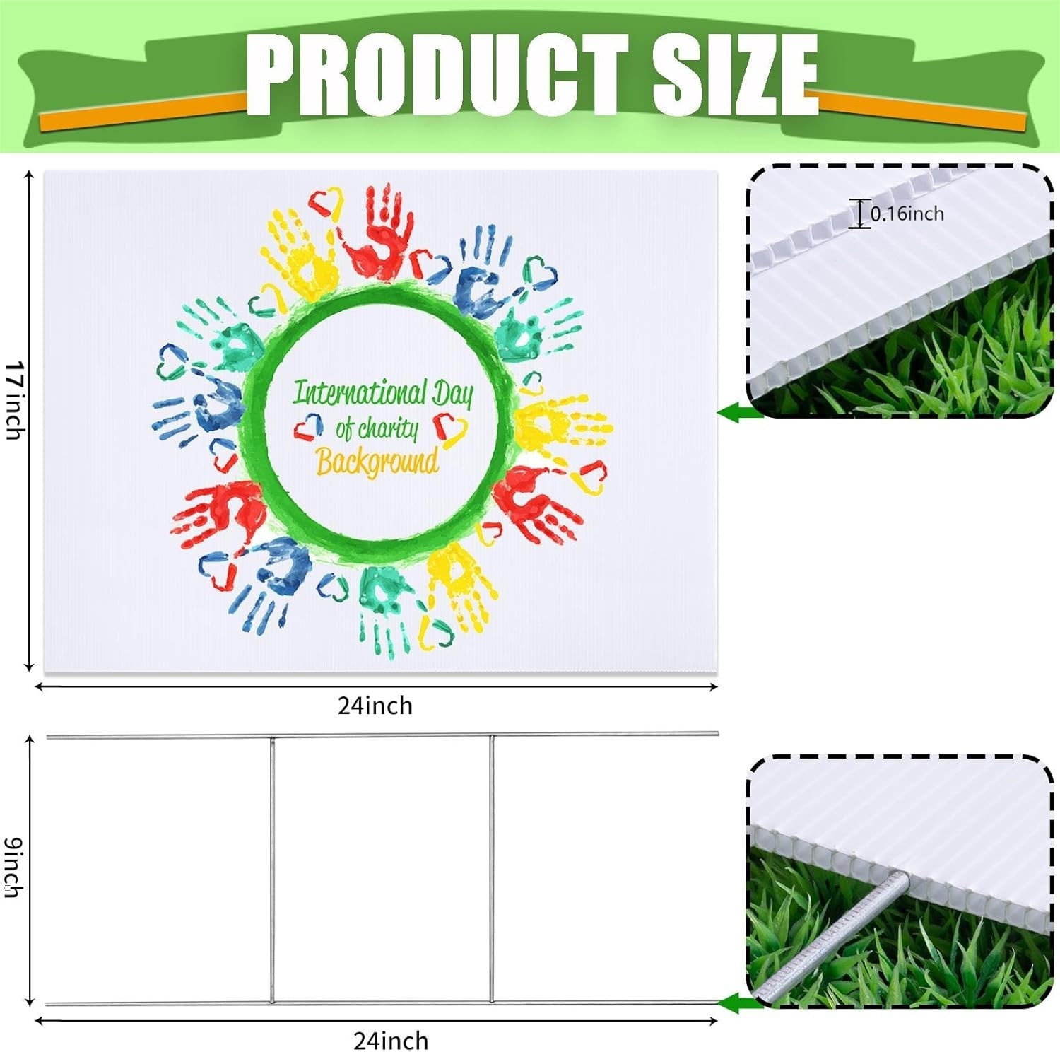 10 Large Blank Yard Signs with H-Stakes for Custom Outdoor Events – 18×24 Inches