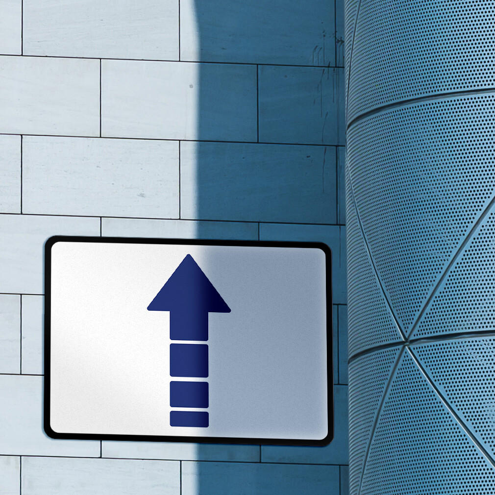Horizontal Metal Sign Up Directional Acrylic Weatherproof Street Signage