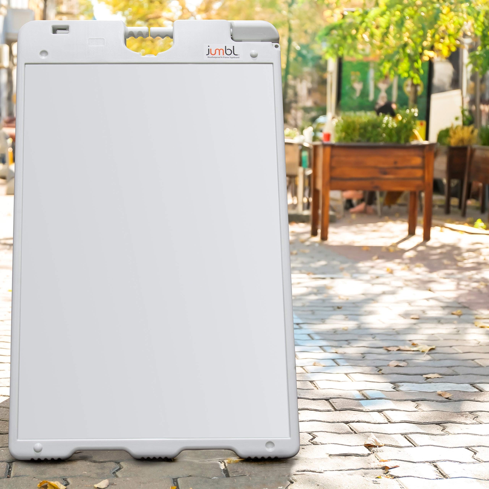 Jumbl A Frame Sign, 24&Prime;x36” Display Surface, Outdoor Sandwich Board, White