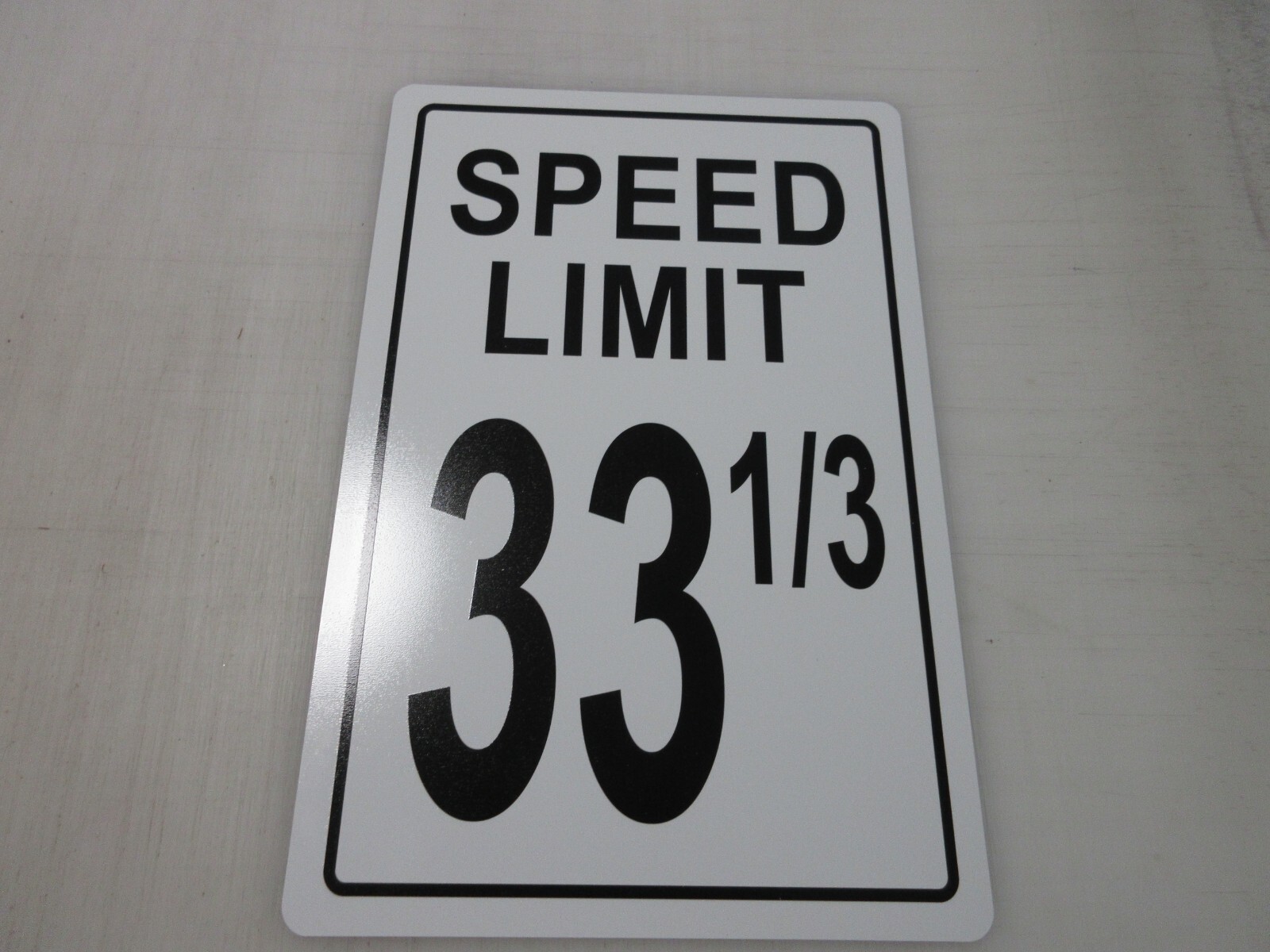 Speed Limit 33 1/3 Metal Sign for Vintage Vinyl Record Album Store Shop DJ 12×18