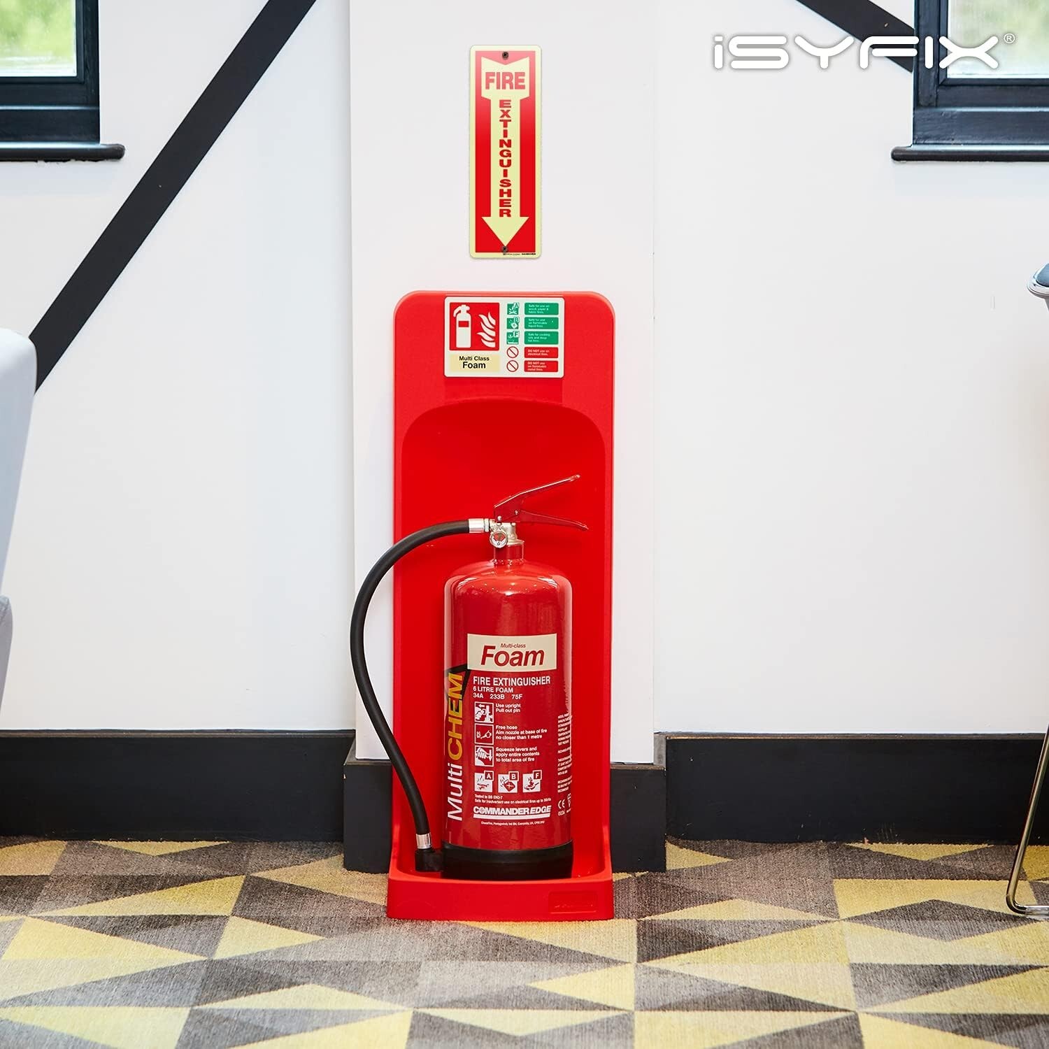 2 Pack Fire Extinguisher Sign 4×12 Inch 100% Rust Free 040 Aluminum Glow in Dark