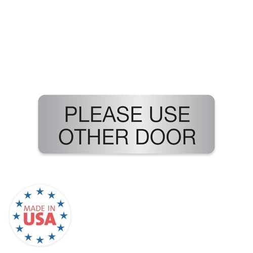 Please Use Other Door Sign 3×9 Silver Adhesive Acrylic Door Wall Mount For