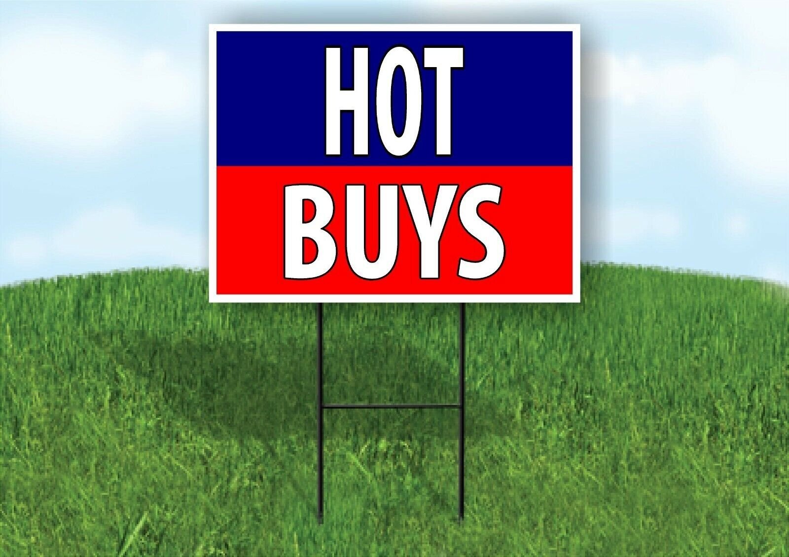 HOT BUYS BLUE RED Yard Sign with Stand LAWN SIGN