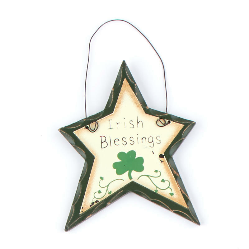 Factory Direct Craft Rustic Irish Blessings Star Ornament | 6 Pieces