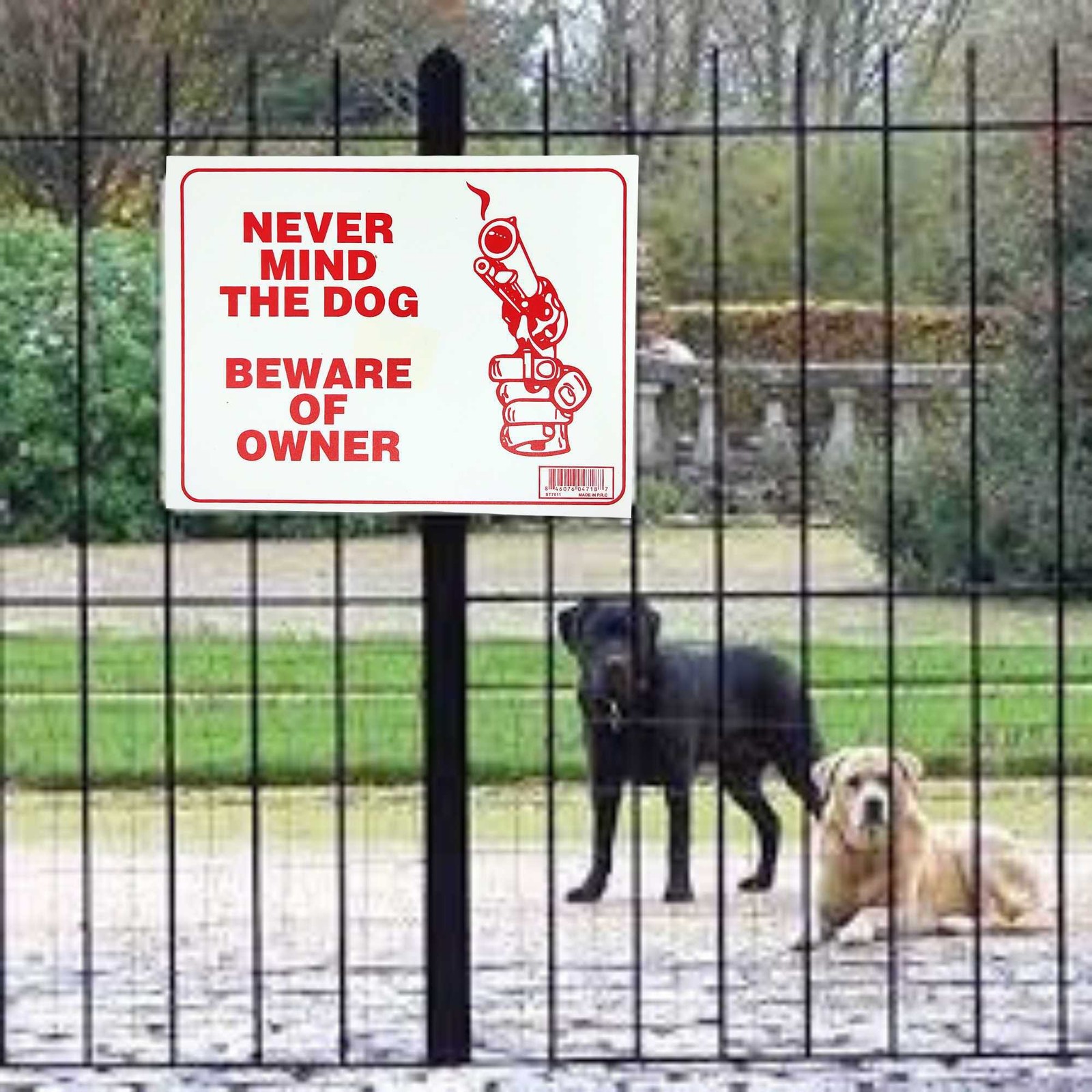 9&Prime;X12&Prime; « NEVER MIND THE DOG » Plastic Signage Sign-1 Pack