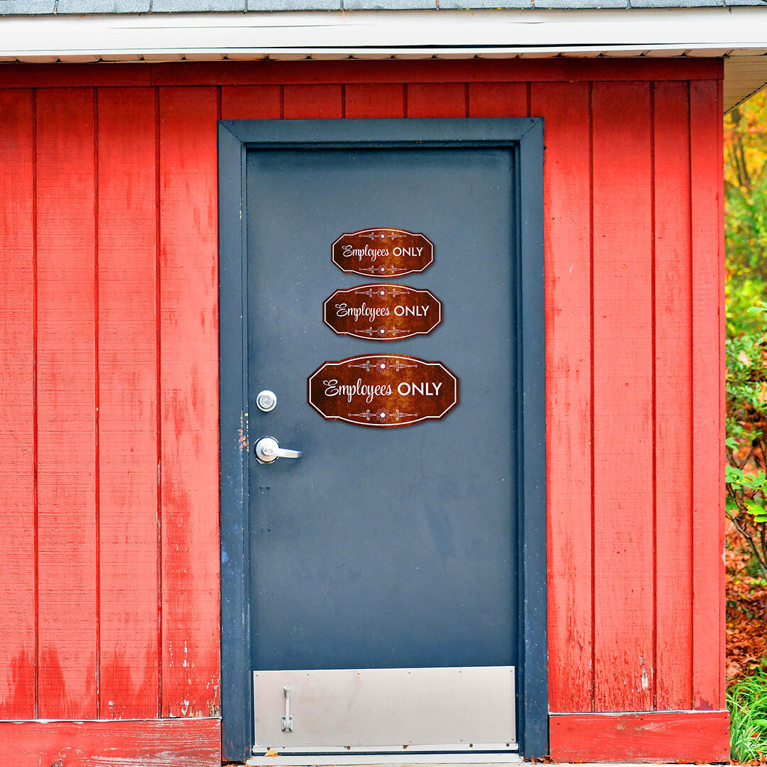 Victorian Plus Employees ONLY Wall or Door Sign | Business and Workplace Signage