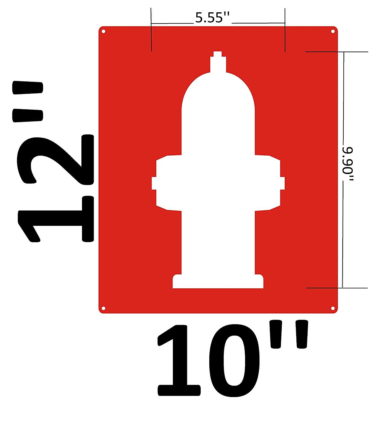 Fire Hose Hydrant Sign, 10 x 12 in.with [Graphic Only] Fire Hydrant SymboL