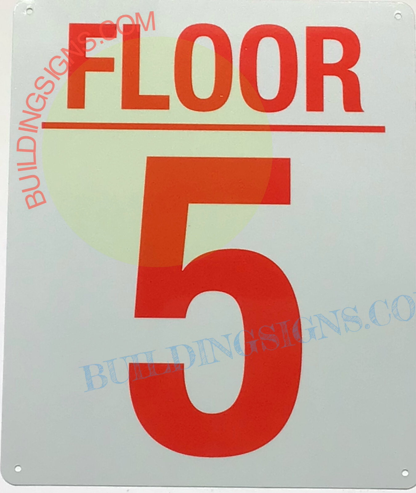5 FLOOR SIGN (10×12,White,Aluminum) -REF24-1027