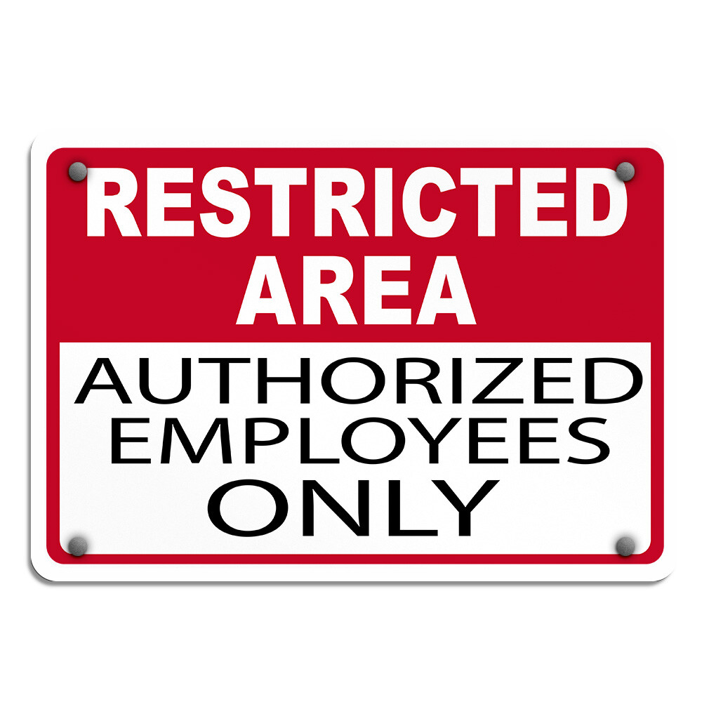 Aluminum Horizontal Metal Sign Restricted Area Authorized Employees Only Osha