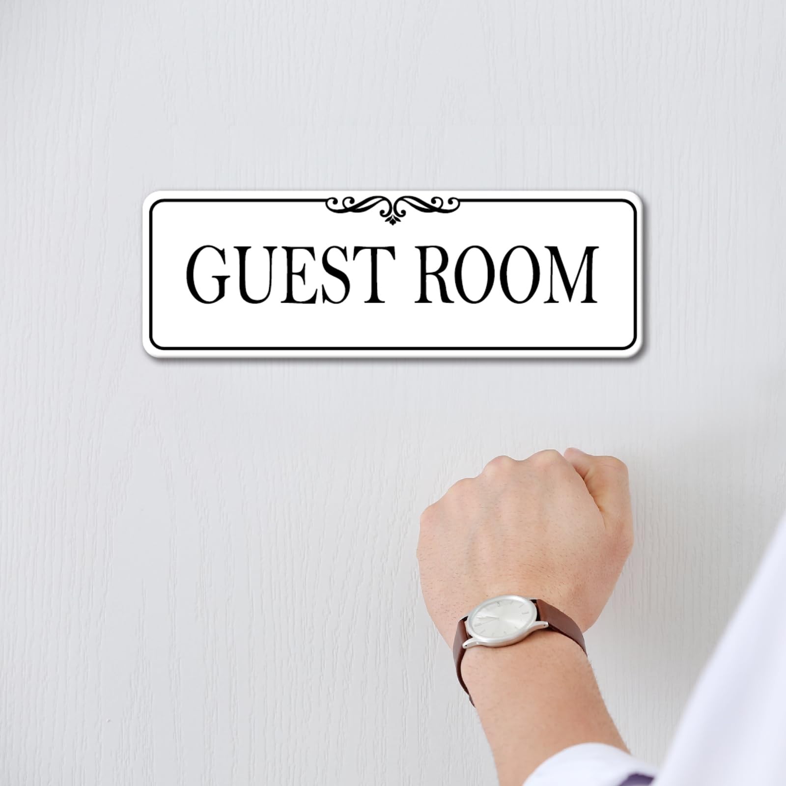 9×3 Inch Guest Room Sign White Acrylic SelfStick Door Wall Signage Decor