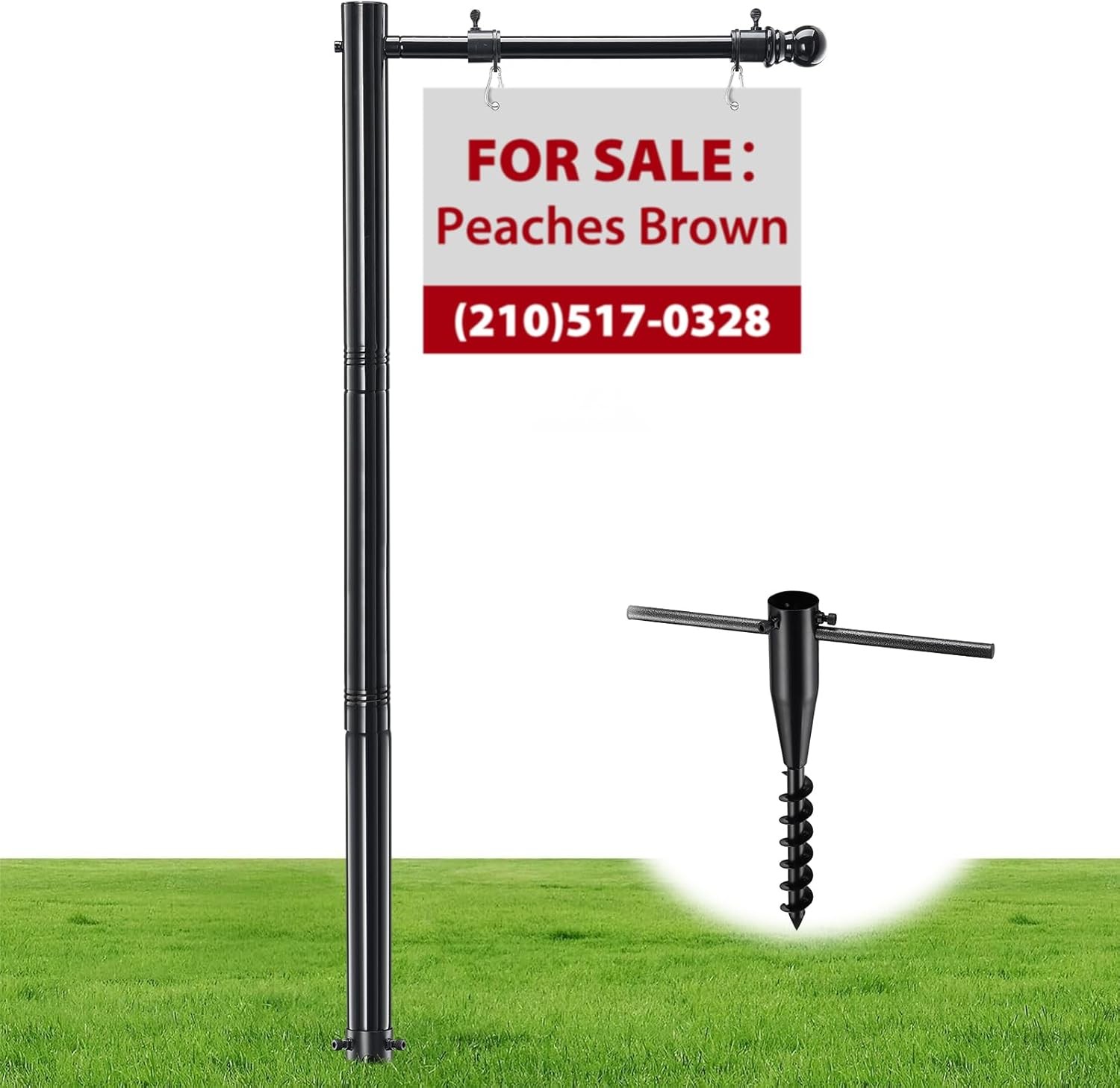 Estate Sign Posts, 7FT Tall Metal Real Estate Sign Posts for Sale Yard Signs up