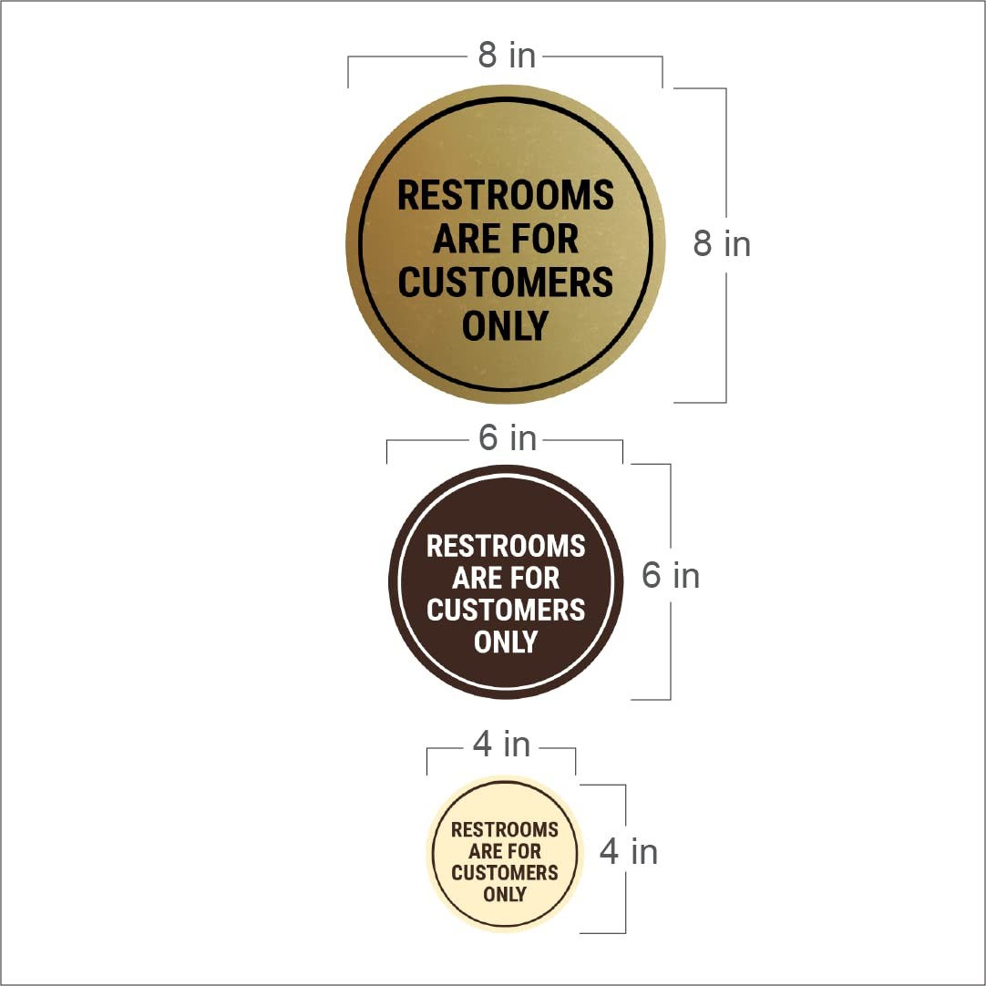 Circle Restrooms are for Customers Only Sign Red – Small 2 Pack