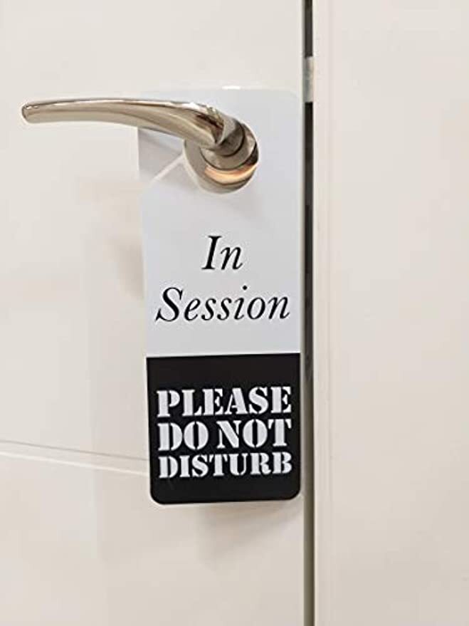 Business Design Do Not Disturb Sign – in Session, 2 Pack, Double Sided