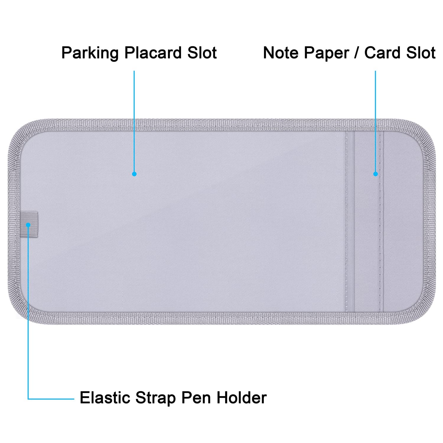 Handicap Placard Holder for Auto, Wisdompro Disabled Parking Permit Sign Gray
