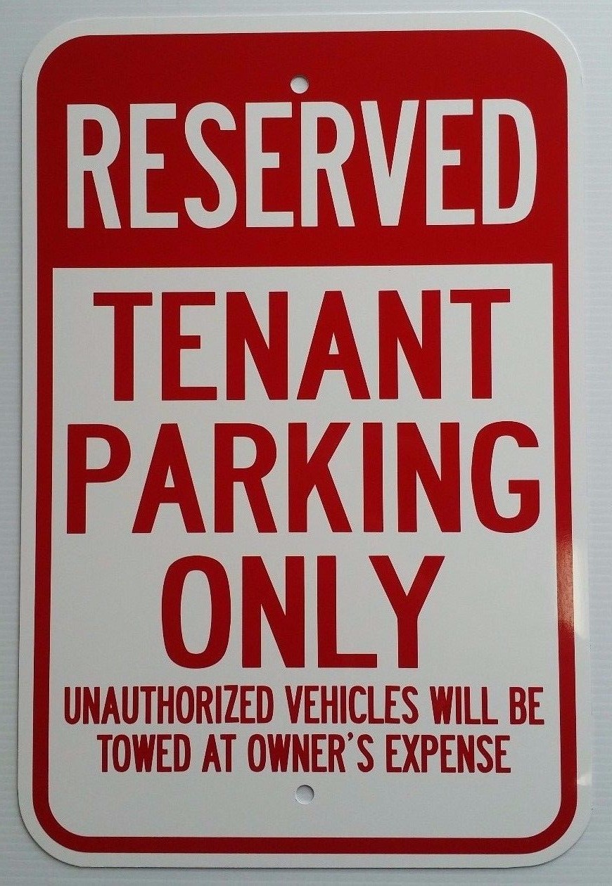 12&Prime;X18&Prime; RESERVED TENANT PARKING ONLY ALUMINUM SIGNS Heavy Duty Metal Resident