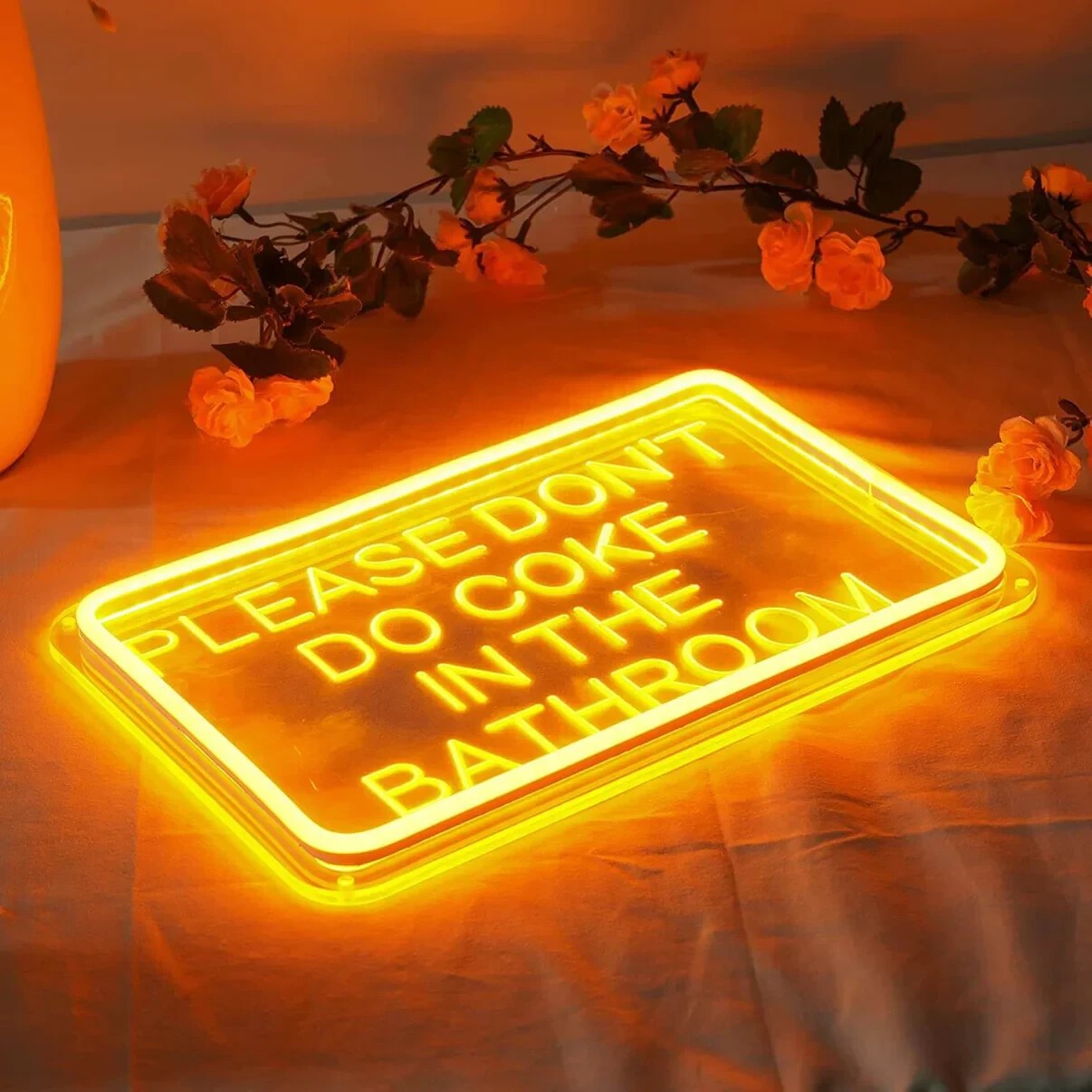 DONT COKE IN THE BATHROOM LED sign (30x19cm) USB