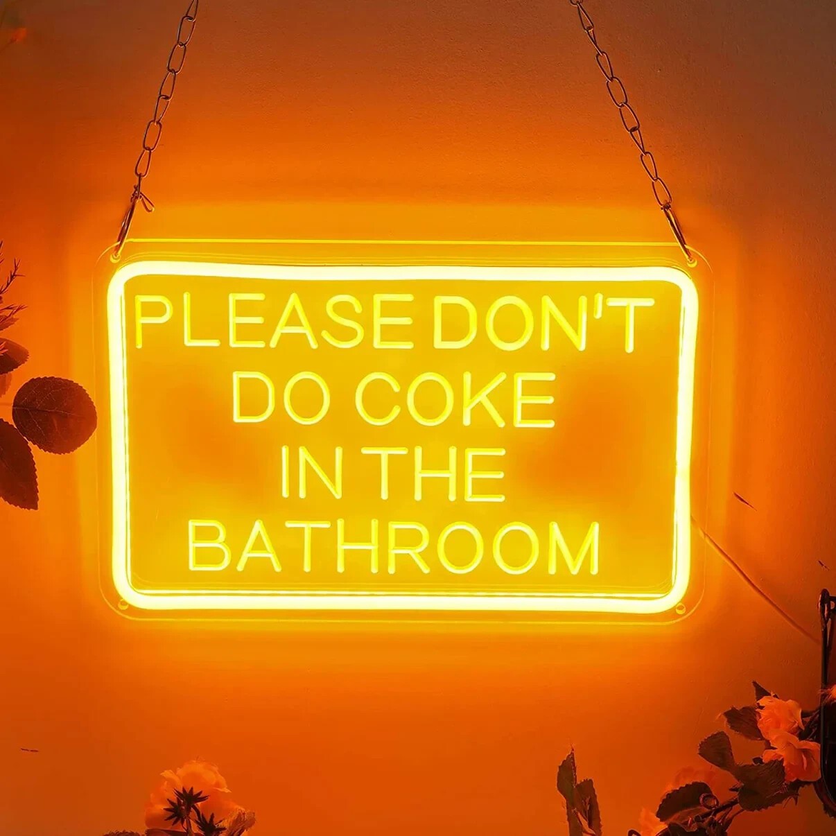 DONT COKE IN THE BATHROOM LED sign (30x19cm) USB