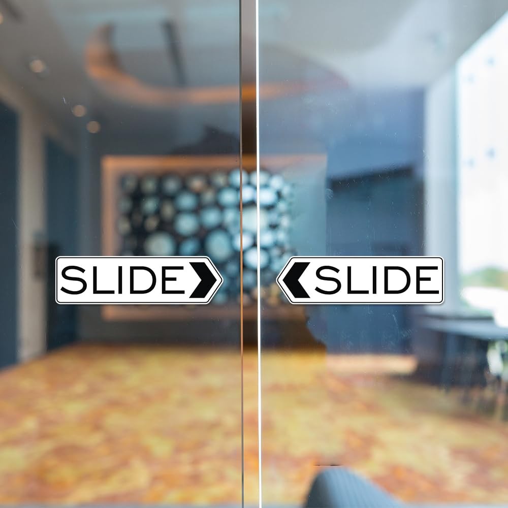 Designer Slide Door Sign Black Small Office Privacy Indicator 2 Pack