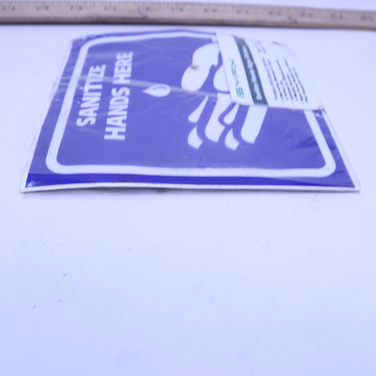 (4-Pk) iSYFIX Sanitize Hands Here Signs Stickers Self-Adhesive Vinyl 6&Prime; x 6&Prime;