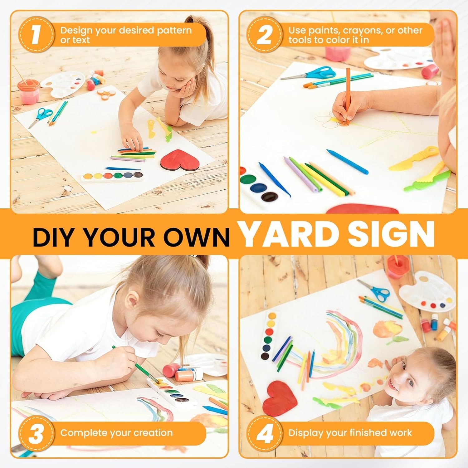 20 Pack Yard Signs with Metal Stakes 17×12 Inches Corrugated Plastic For Sale…