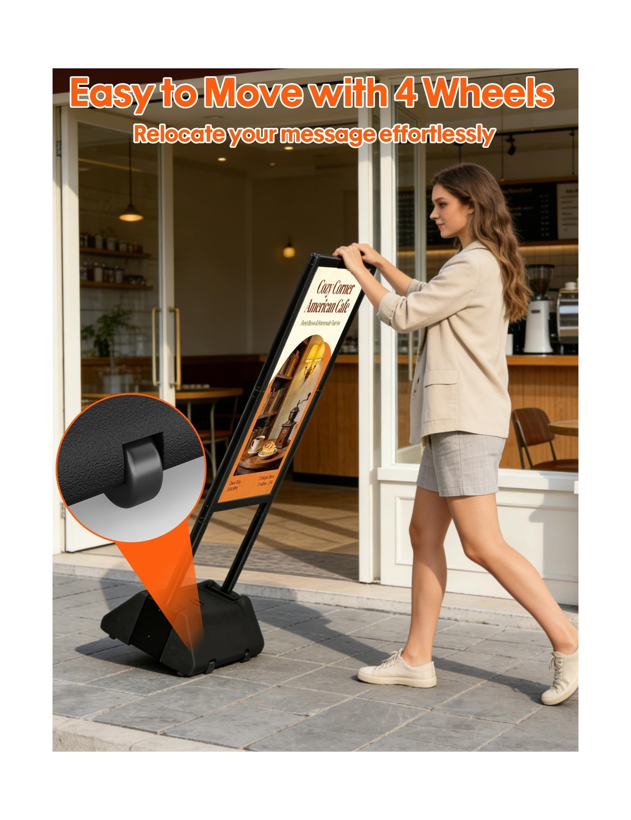 GUOHONG 24×36 Inch Outdoor Sign Holder Stand, Heavy Duty Poster Stand with Wa…