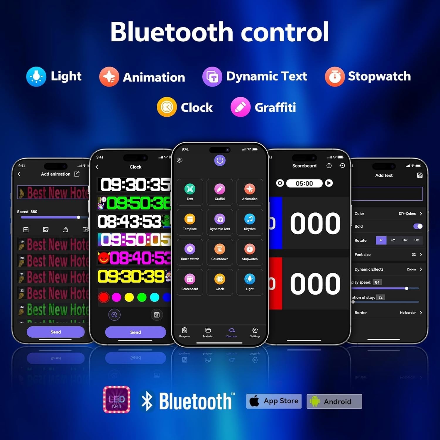 Portable 58&Prime;x8&Prime; Bluetooth LED Sign – Perfect for Promotions and Festivals